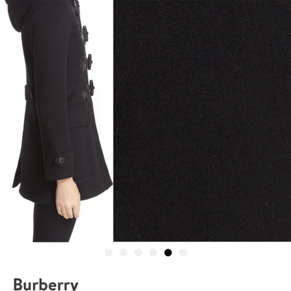 BURBERRY Brit “Blackwell' Wool Duffle Toggle Coat with hood Black size 6 - Picture 2 of 15